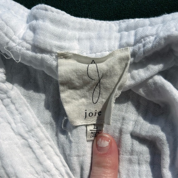 Joie 100% cotton tee muslin airy summer top - Picture 3 of 10
